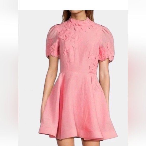 ANTONIO MELANI Dresses & Skirts - Antonio Melani Drs Iris Floral Mini Cap Sleeve Dress Taffy Pink Size 2 NWT